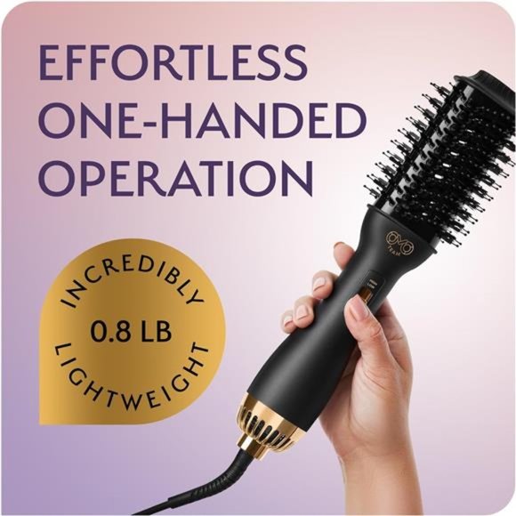 Professional Dual Voltage Blowout Hair Dryer Brush, Black Gold 2.4 " Oval Shape - Picture 3 of 6
